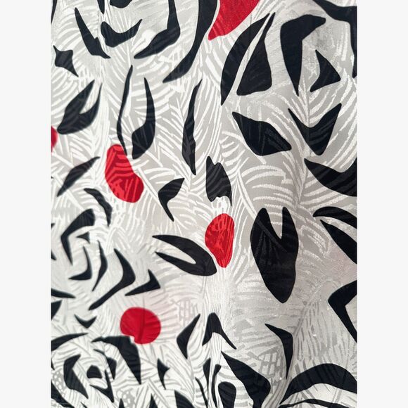 Vintage 90s Kasper abstract rose blouse square neck bold print petite S - Picture 3 of 6